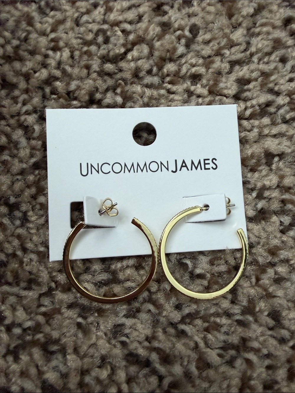 Uncommon James Shiny Gold Half-Hoop Earrings